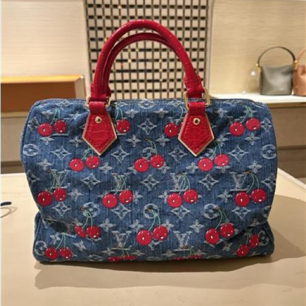Louis Vuitton Red and Blue Cherry Satchel